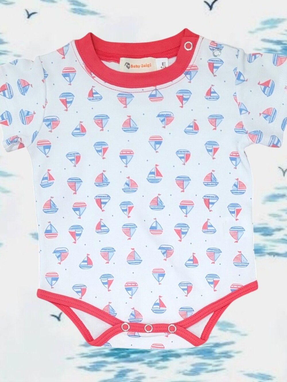 Baby Lugi Unisex Baby's Sailboat Print Bodysuit